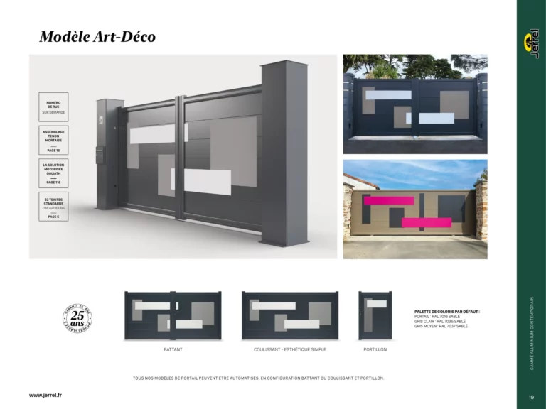 Portail aluminium contemporain Art Deco Jerrel