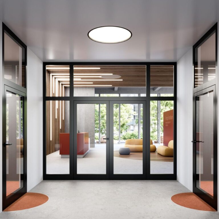 Portes tertiaires à châssis tubulaire en aluminium et acier Hörmann